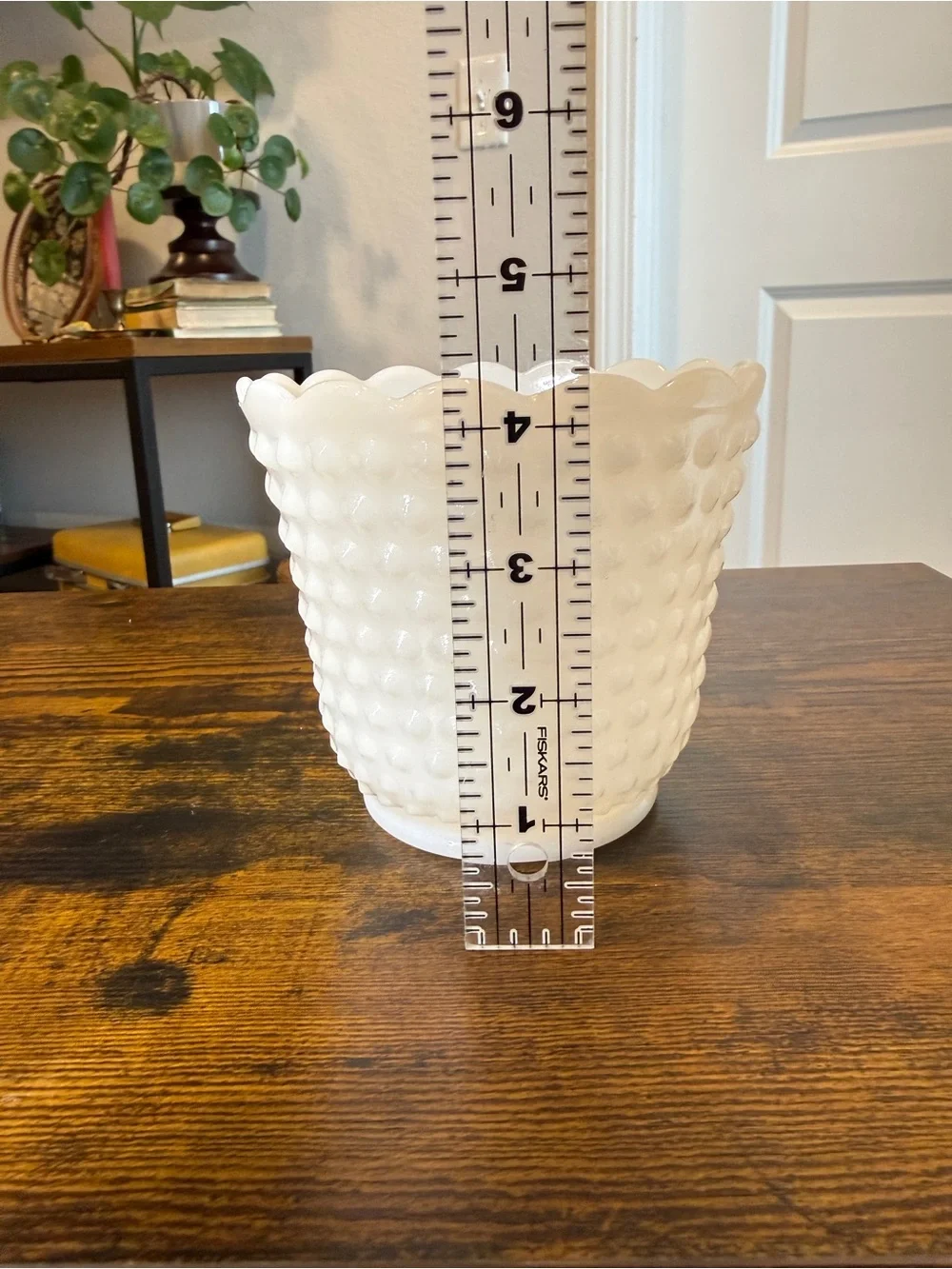 Vintage White Milk Glass Hobnail Planter Vase – Made in USA
